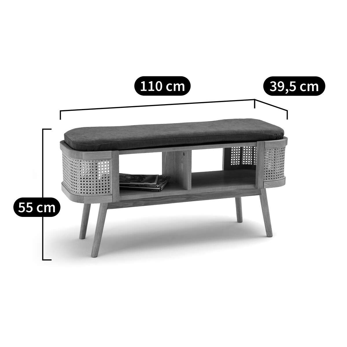 LA REDOUTE INTERIEURS<br>Sofá ou cama com arrumação, em rattan Laora