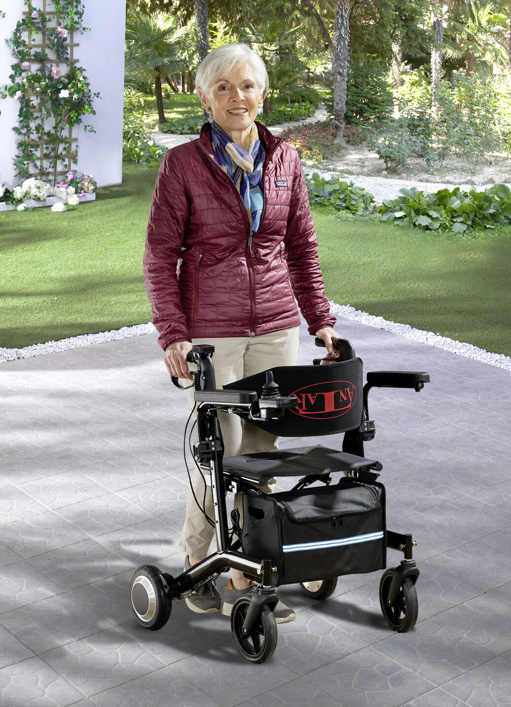 Elektrischer Rollstuhl/Rollator 2-in-1