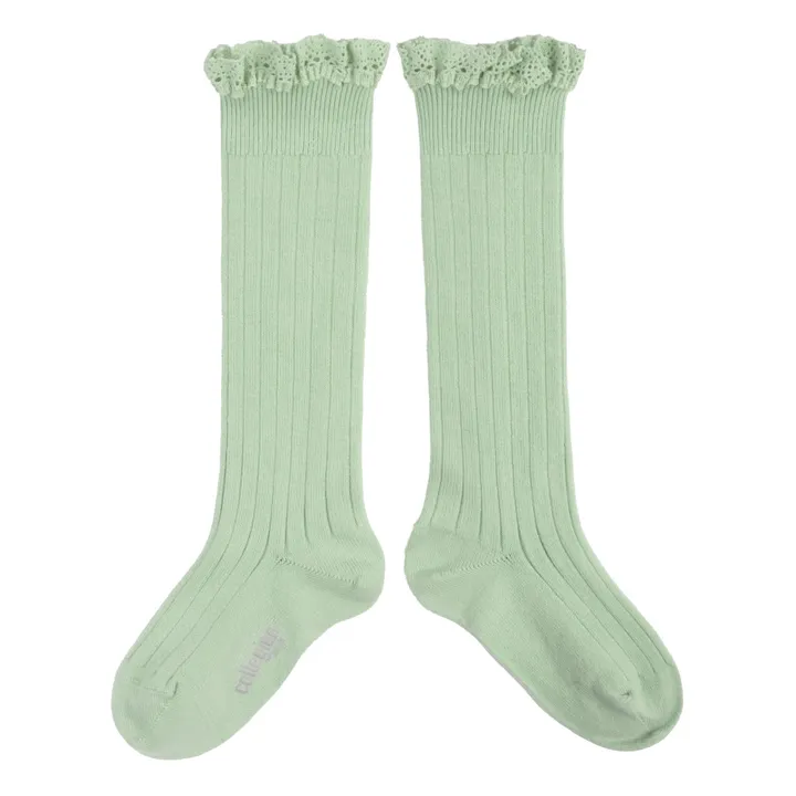 Collégien Chaussettes Joséphine | Vert amande