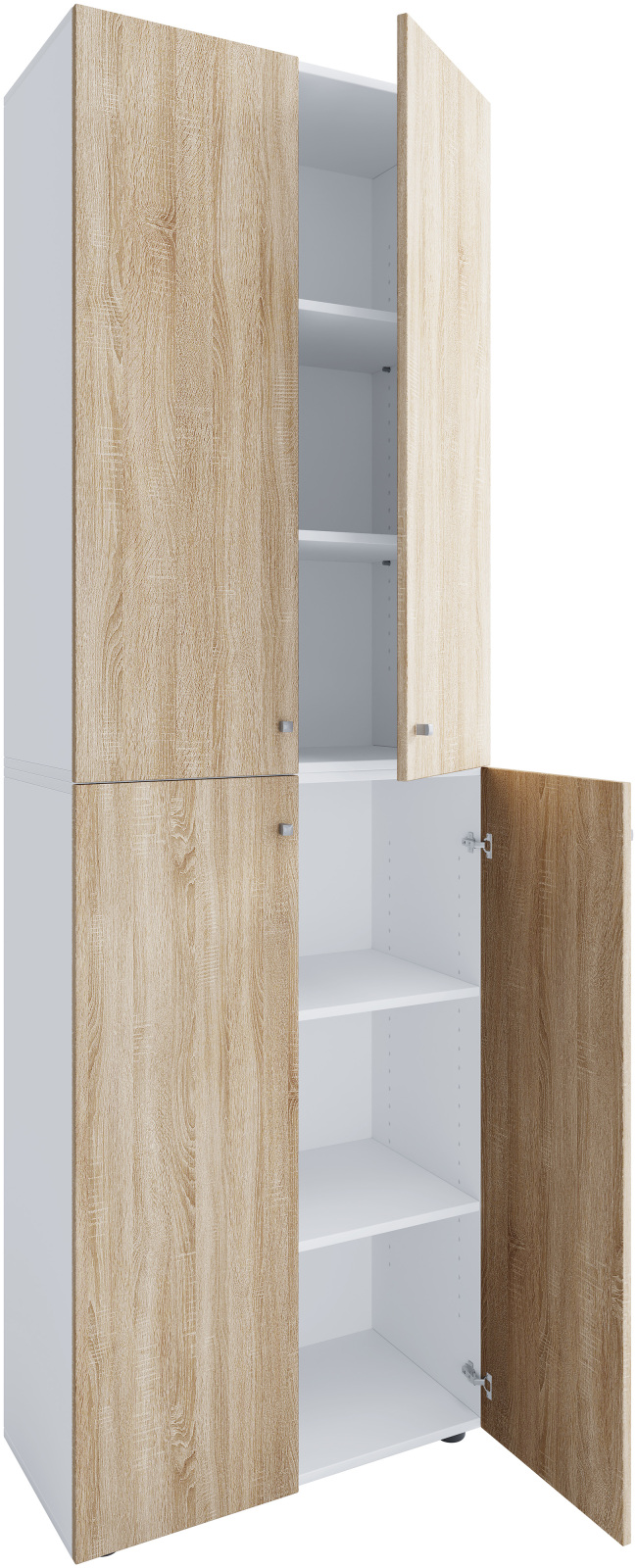 Schuhschrank LONA XL - weiß - Sonoma Eiche - 6 Fächer