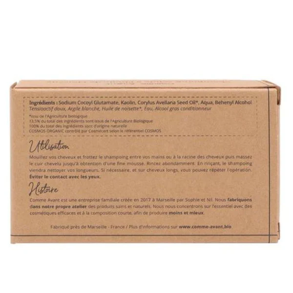 Comme Avant Shampoing  Solide à l'Huile de Noisette 70g