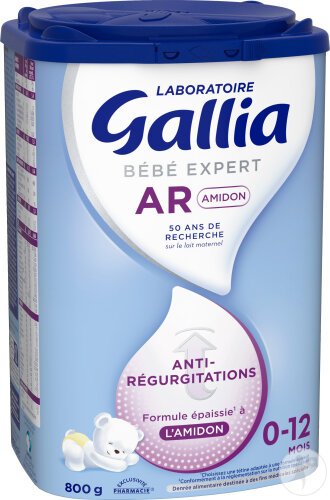 Gallia Bébé Expert AR Amidon Anti-Régurgitations Nourrissons 0-12 Mois Pot 800g