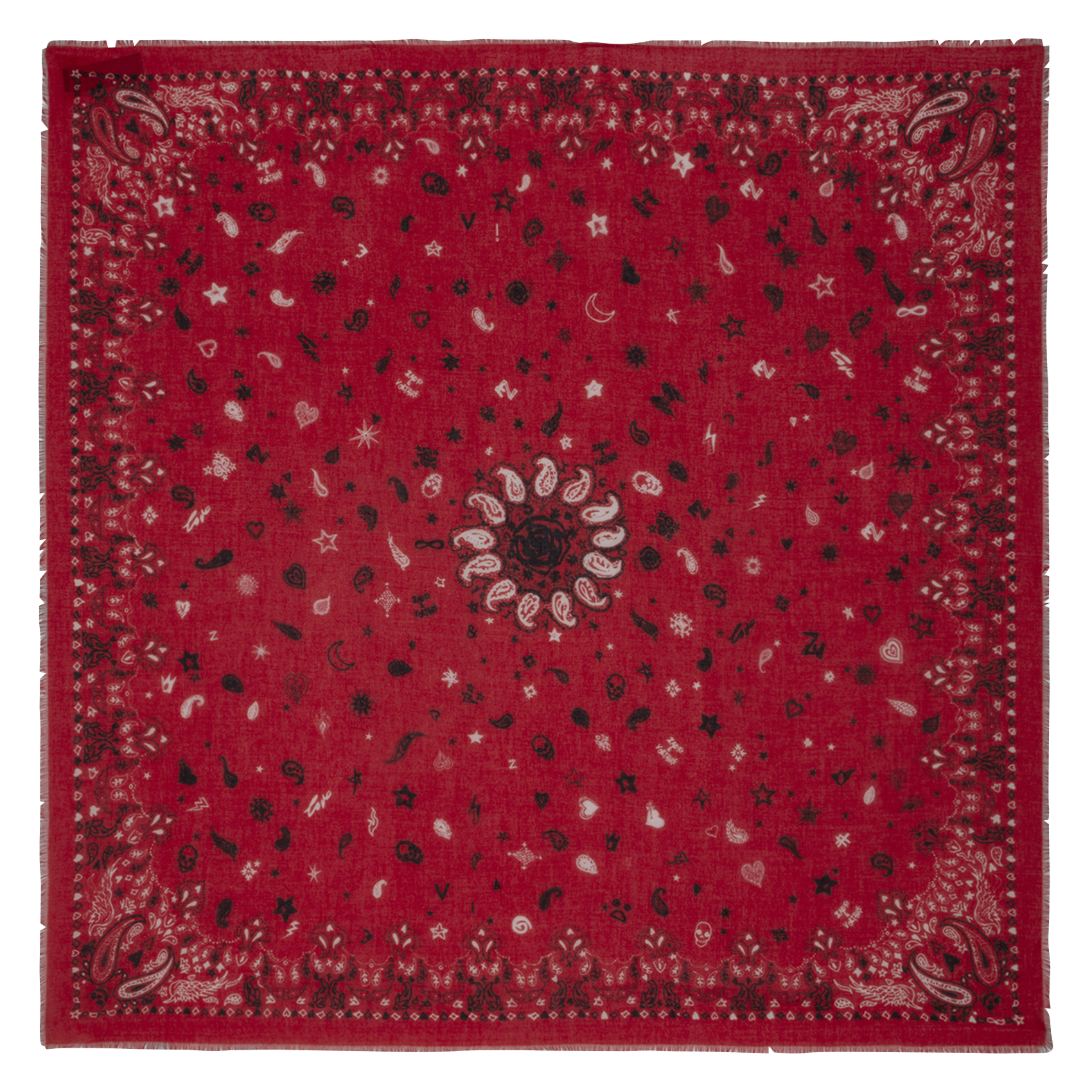 MADDIE - Foulard carré en coton | Rouge