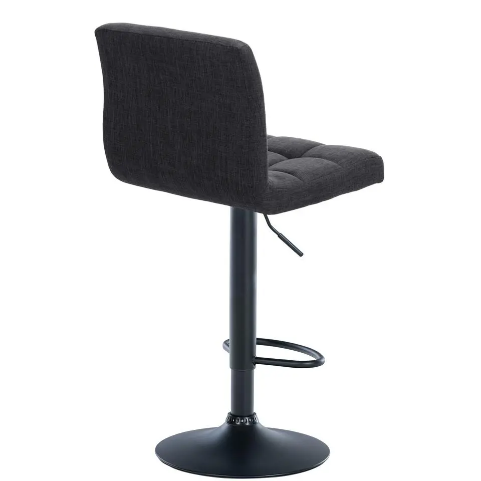 CLP Barkruk Calma zwart Frame - Stof - donkergrijs