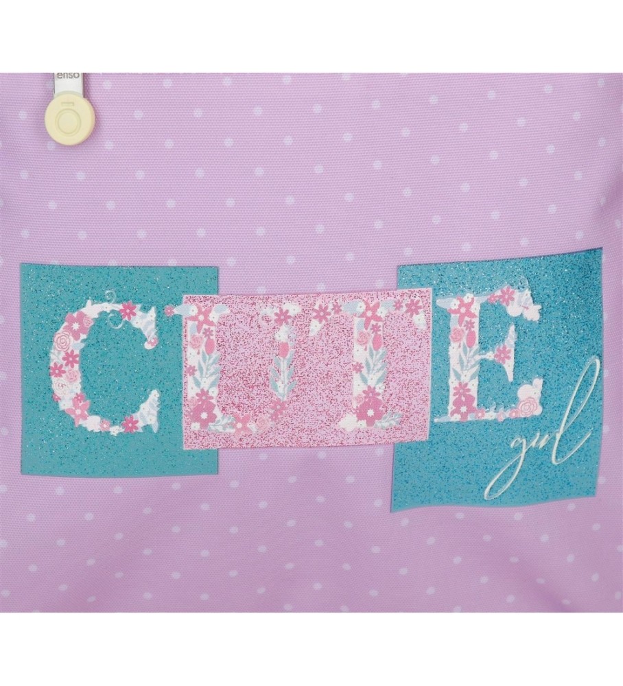Mochila Joumma Bags Enso Cute Girl com Rodinhas, Lilás - 23x28x10cm -
