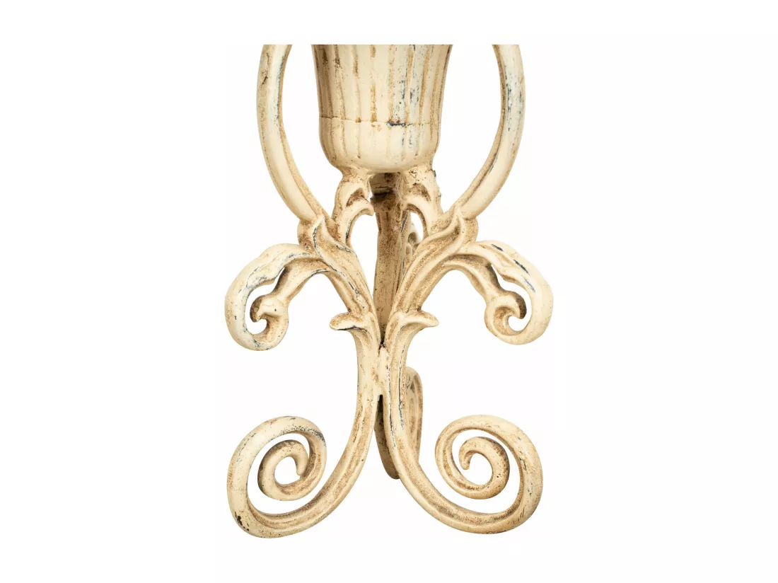 BISCOTTINI Support de Plantes - Fonte avec Finition Antique - Porte-Fleurs - Intérieur et Extérieur - Jardinière - Jardin - Salon - Salle à Manger - Présentoir - Décoratif - 23x23x42 cm