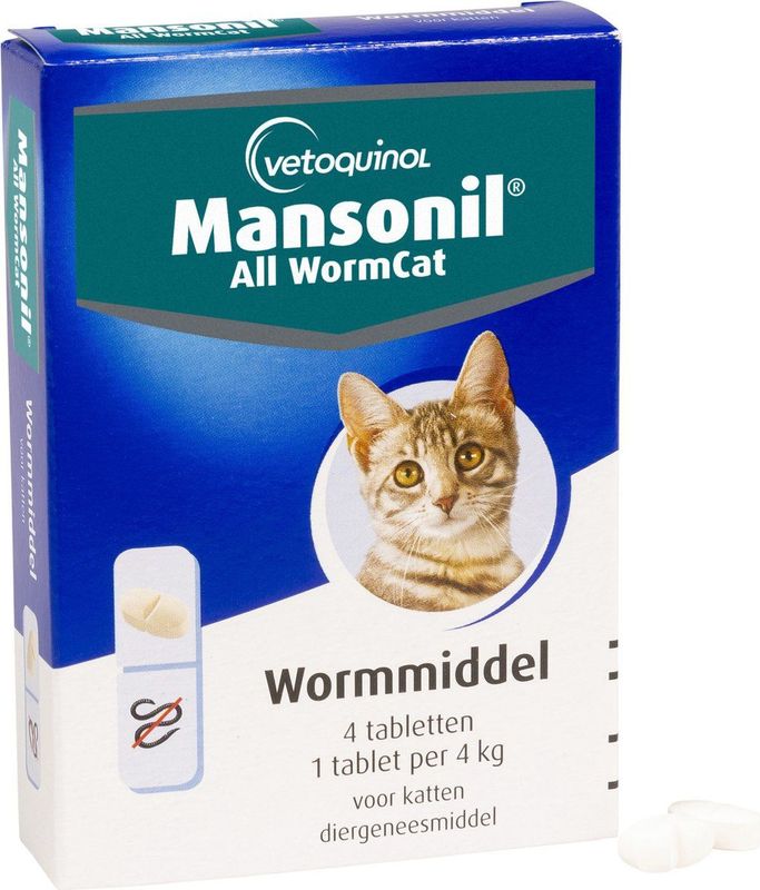 Mansonil All Worm Cat Ontworming - Kat - 4 tabletten