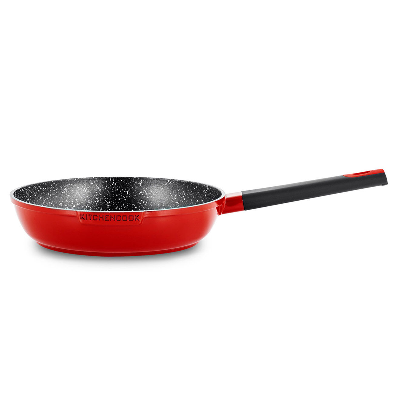 Kitchencook Poêle en fonte d'aluminium rouge - D.28 cm