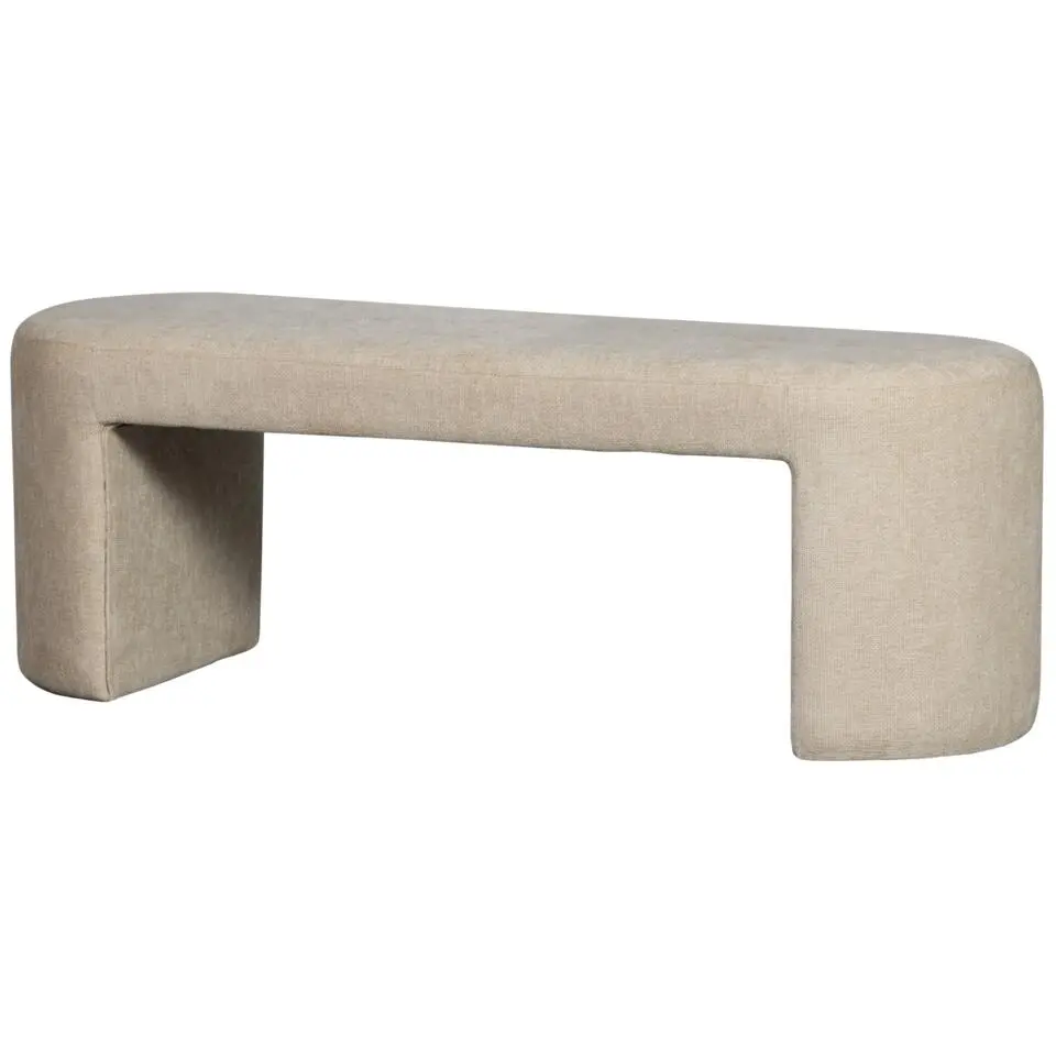 WOOOD Jacob Bankje - Chenille - Naturel - 46x130x46