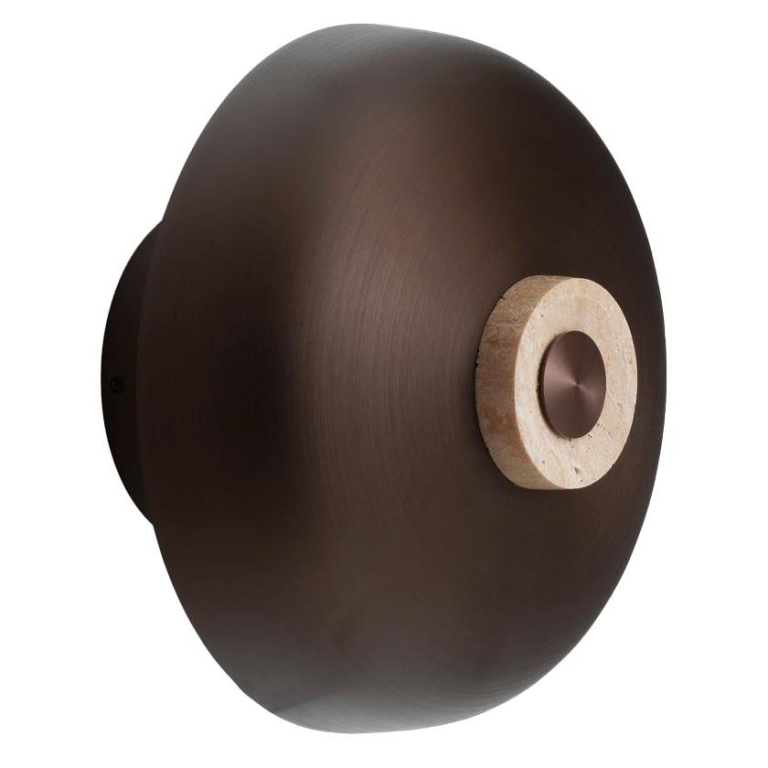 Audo Copenhagen Reverse wandlamp Sand Travertine/Bronzed Aluminium