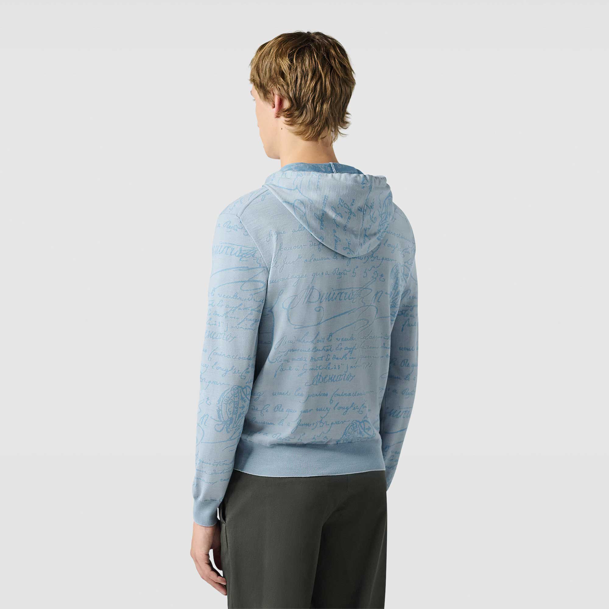 Sweat À Capuche Zippe En Laine Scritto
