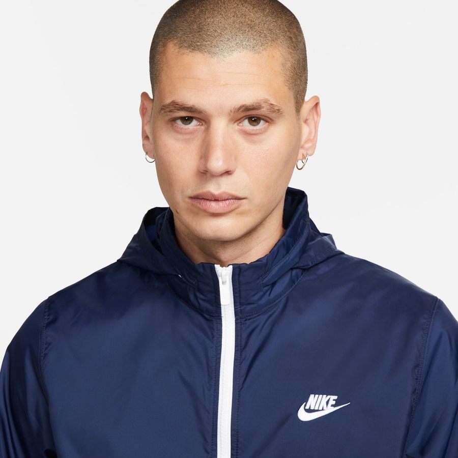 Nike Survêtement NSW Club Lined Woven - Bleu Marine/Blanc