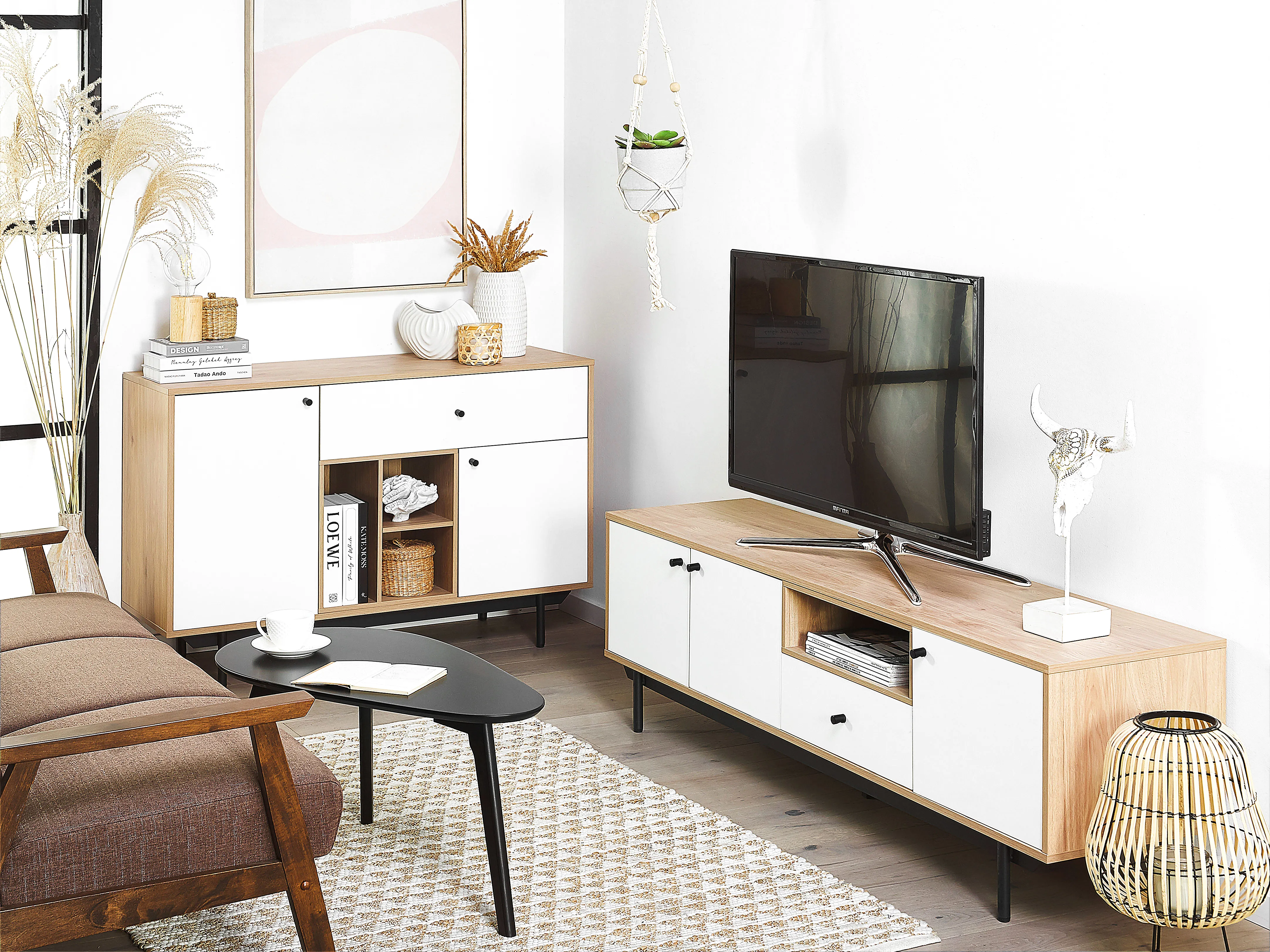 TV-meubel ITACA Bruin/wit