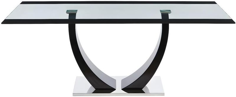Vente-unique - Eettafel MEZZO - Zwart - MDF en Gehard Glas - 8 Personen - L 200 cm x H 74.5 cm x D 100 cm