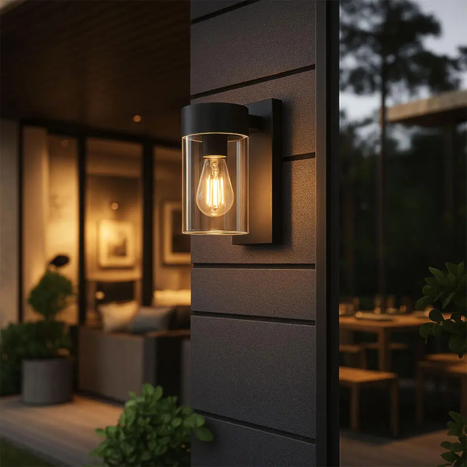 Qazqa wandlampen buiten jarra zwart e27