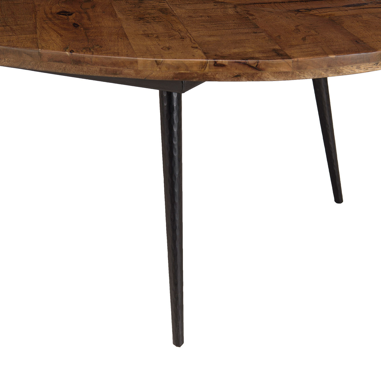 Macabane Table basse ovale plateau chevrons Kiara bois - 135x70x40 cm