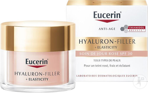 Eucerin Hyaluron-Filler + Elasticity Soin De Jour Rose IP30 Anti-Âge Toutes Peaux Pot 50ml