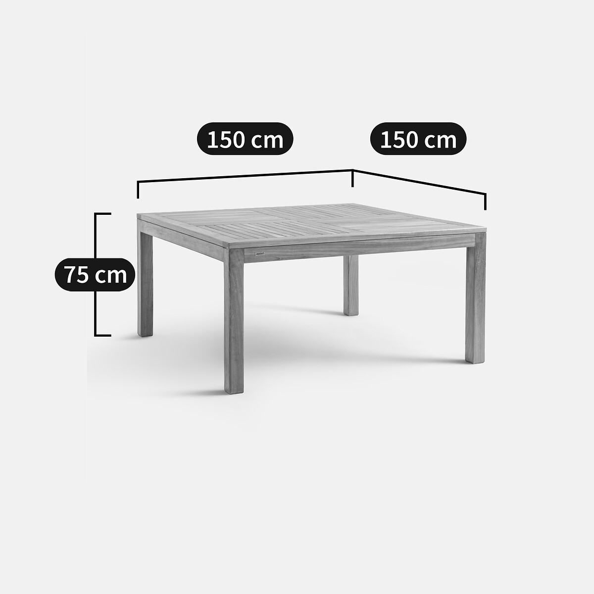 LA REDOUTE INTERIEURS<br>Mesa quadrada para jardim em teca maciça Angoula