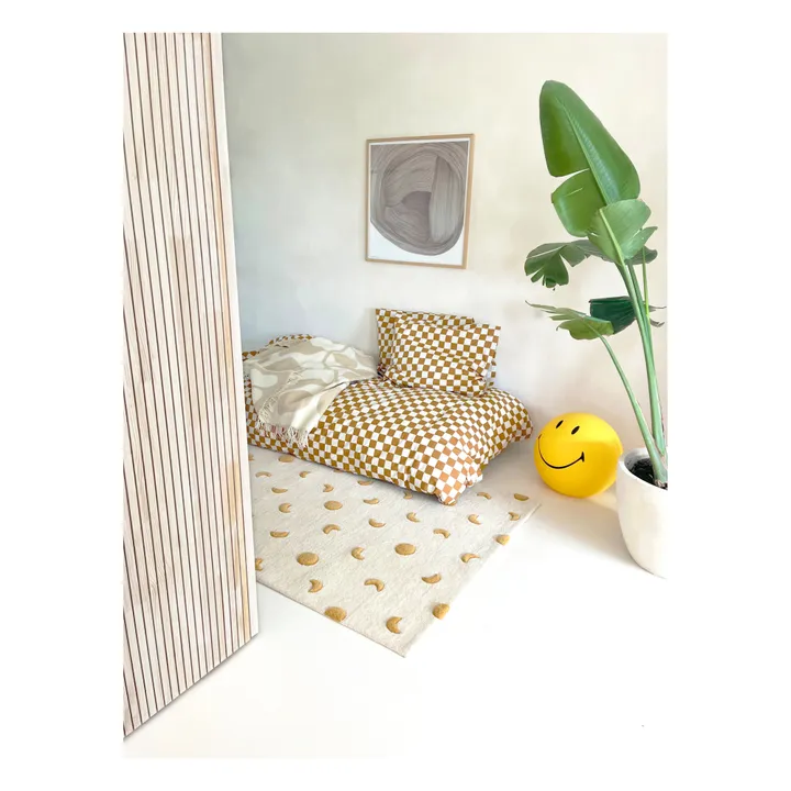 Maison Deux Tapis Lunes en laine | Doré