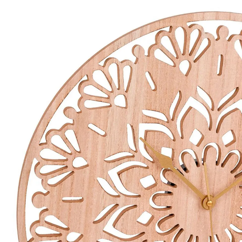 Ostaria Wandklok/muur klok Rosa - D50 cm - MDF - naturel - keuken