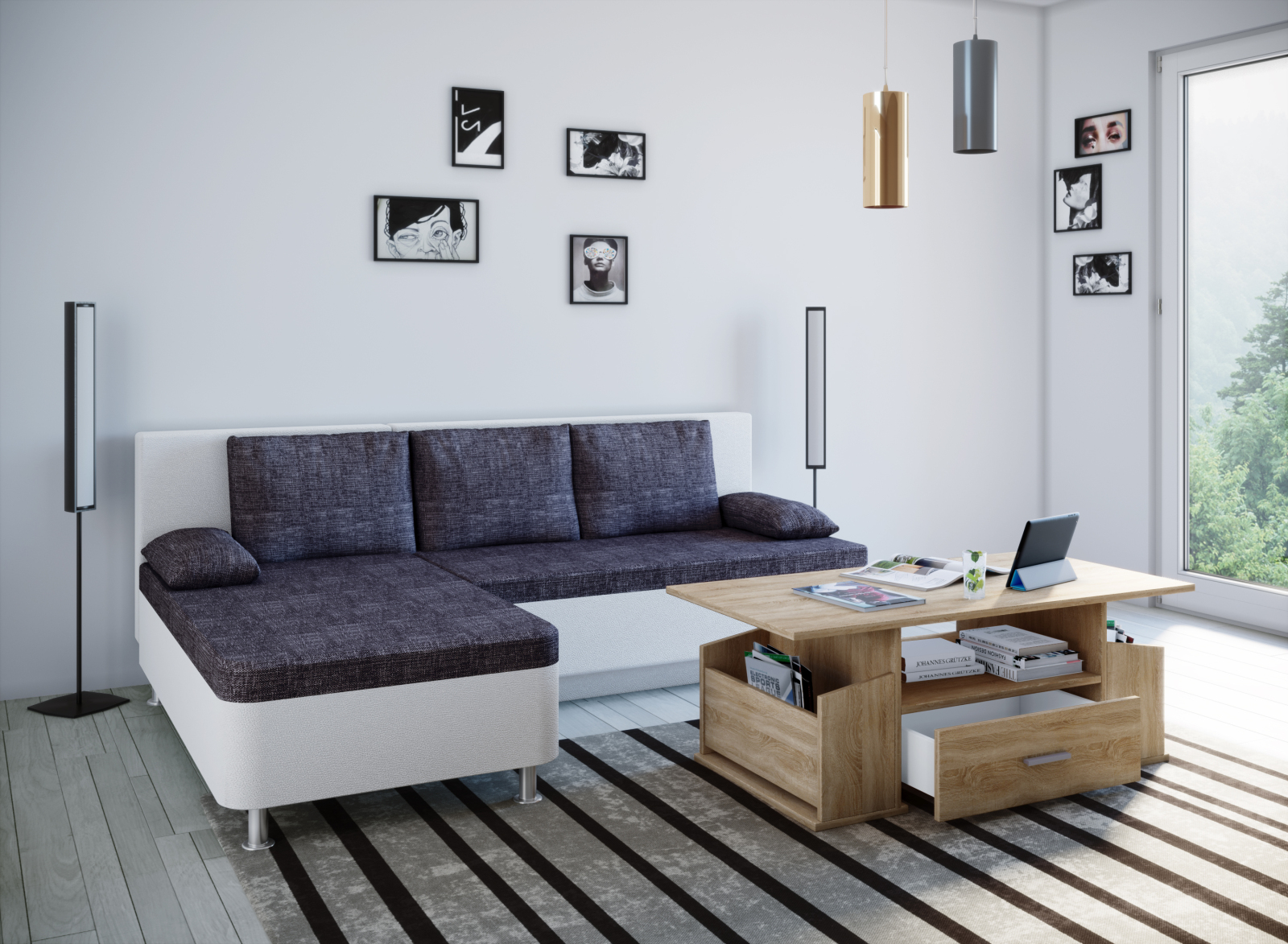 Couchtisch JUNATA - Sonoma Eiche - 110 cm breit