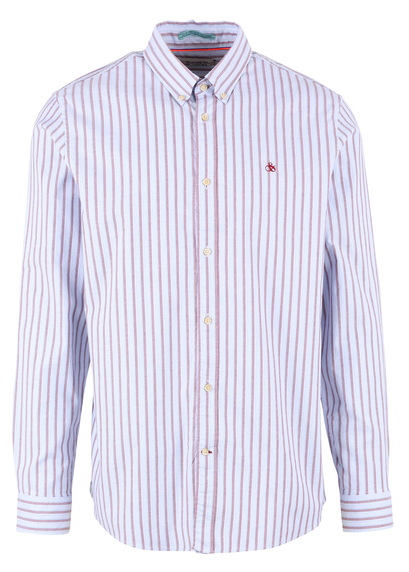 Chemise droite en coton rayé | Bleu