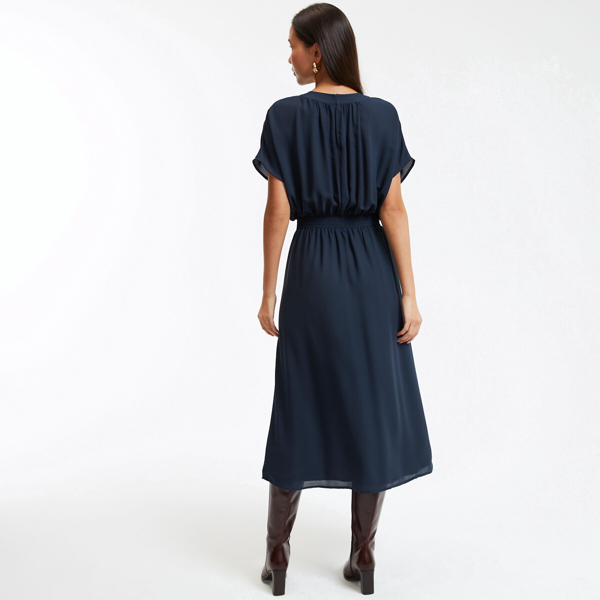 COLEÇÕES LA REDOUTE<br>Vestido longo florido, cintura elástica com franzido