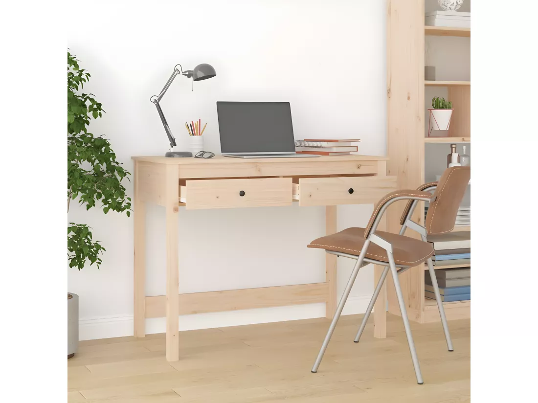 Bureau avec tiroirs 100x50x78 cm Bois massif de pin