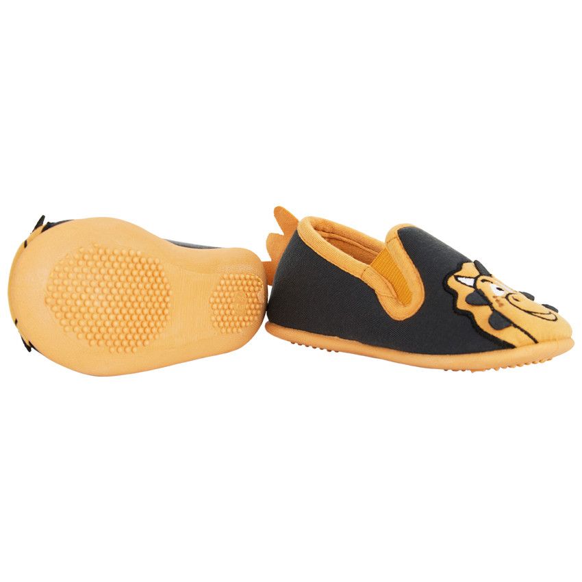Chaussons bas bicolores dinosaure pour garçon - Noir