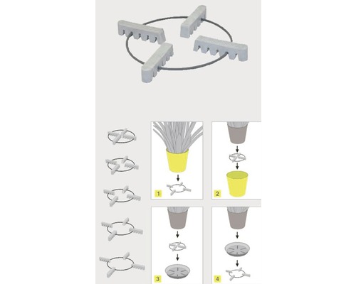 Wagner kunststof potdrager, Ø 12-20 cm, draagvermogen 50 kg, grijs