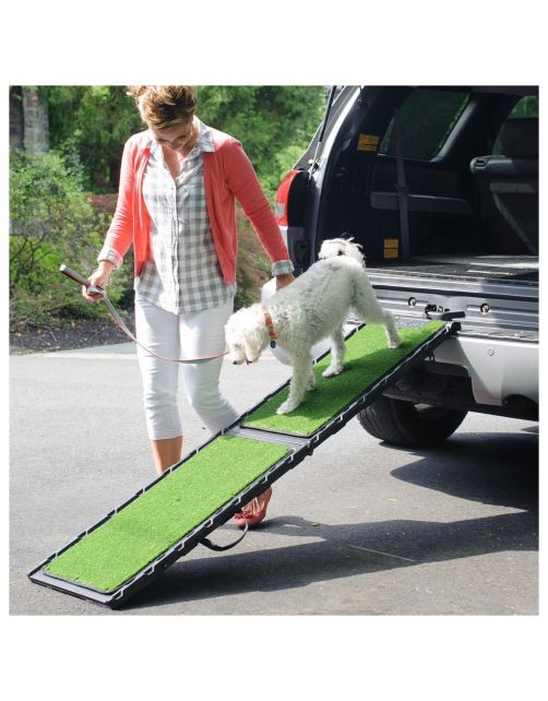 Innopet Loopplank Grasramp - Hondenautoaccessoire - 182x40.5x3.8 cm Zwart Groen