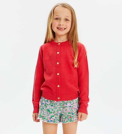 The New Cardigan - Strik - TnEve - Geranium m. Glimmer