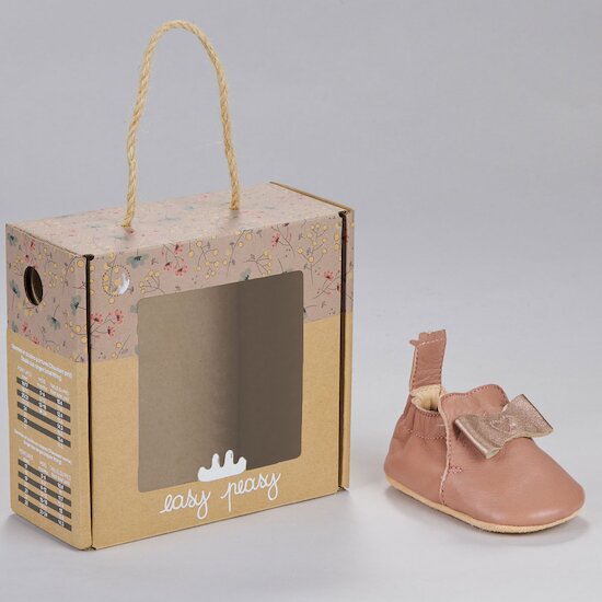 Chaussons My Blu nœud   Vieux rose        de               Easy Peasy