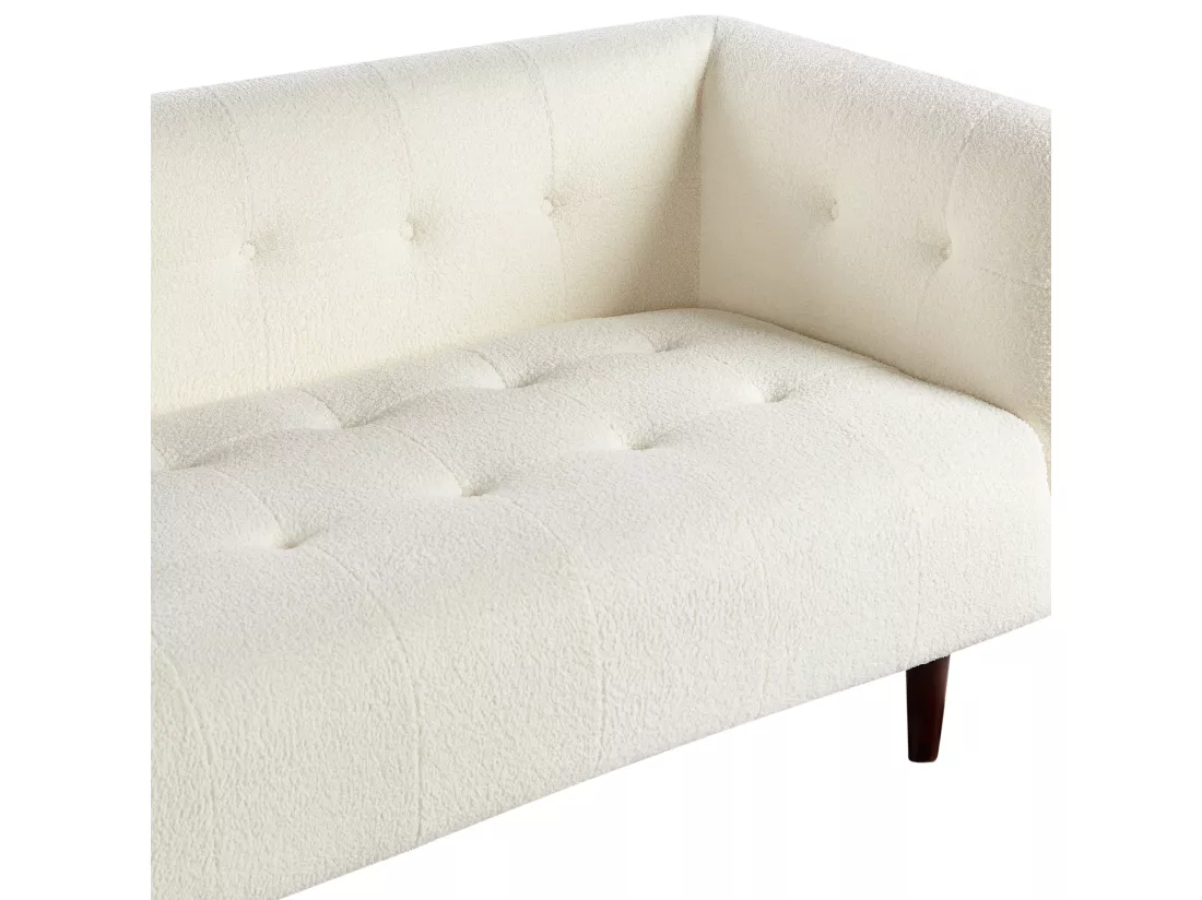 Canapé 3 places en tissu bouclé blanc cassé BYSKE