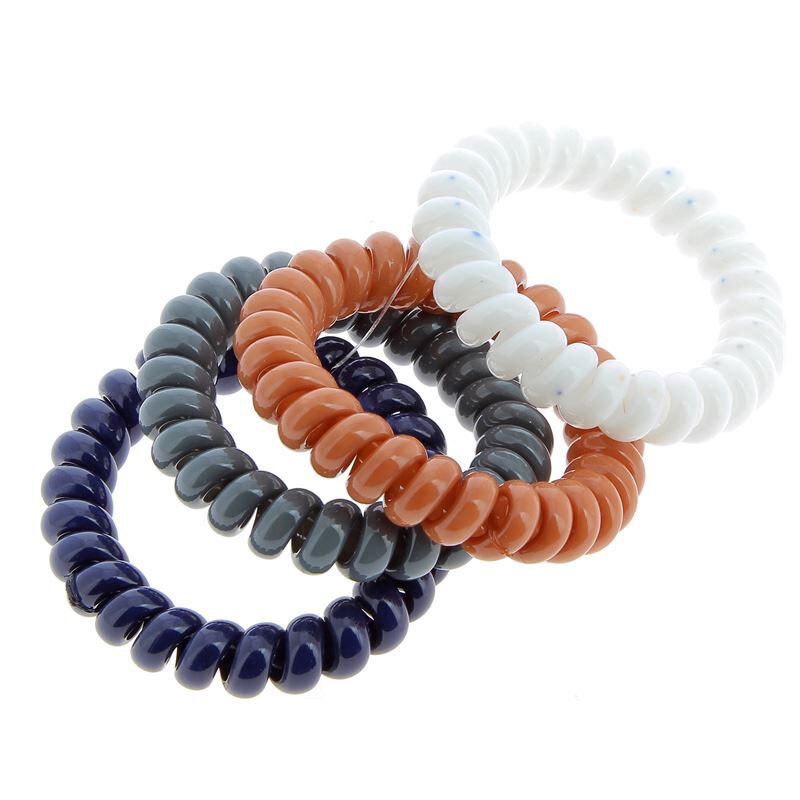 Elastique scoubidou 4 couleurs bleu gris beige et blanc
