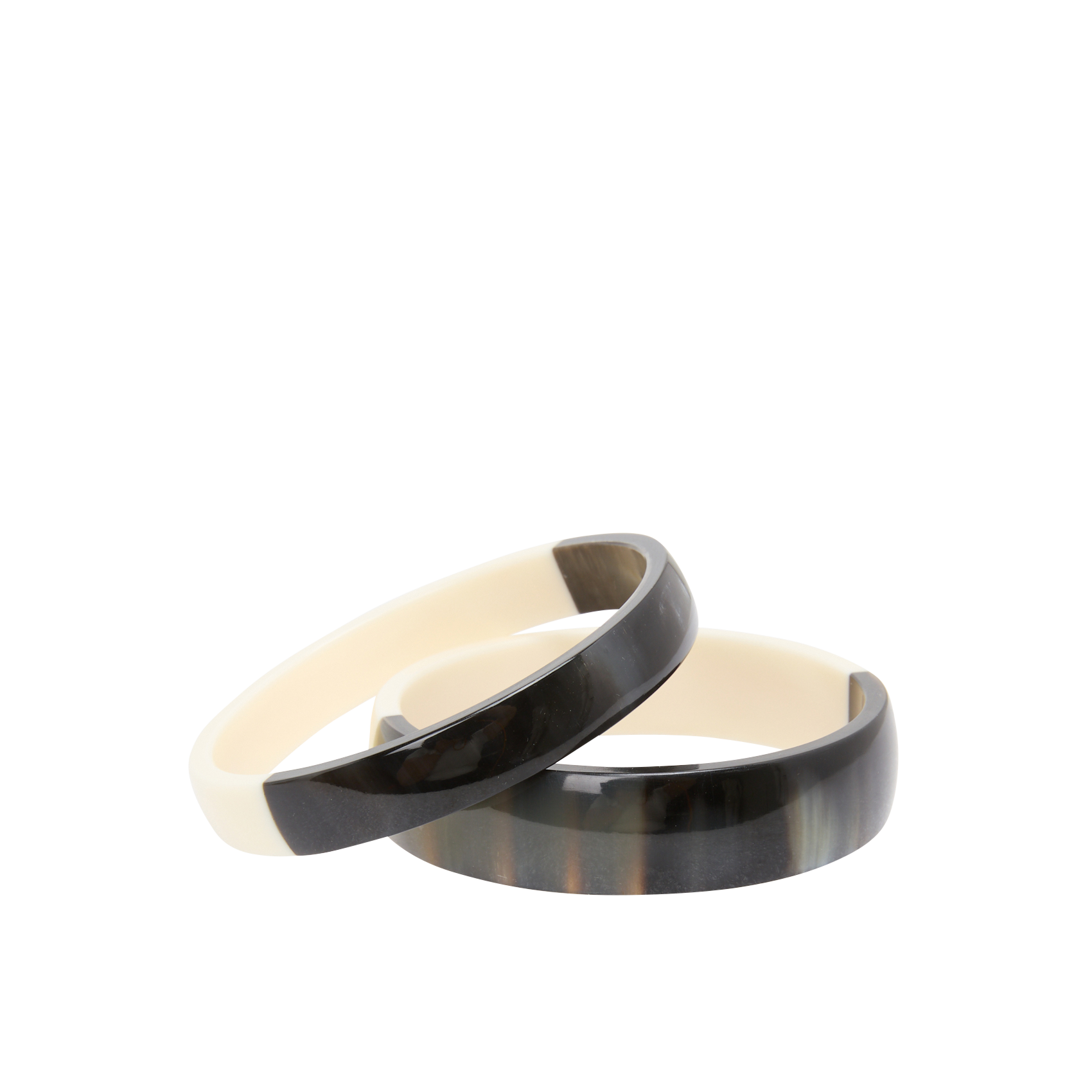 MAYSON - Set de deux joncs arrondis bi-matière | Blanc