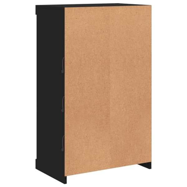 vidaXL Skjenk med LED-lys svart 60,5x37x100 cm