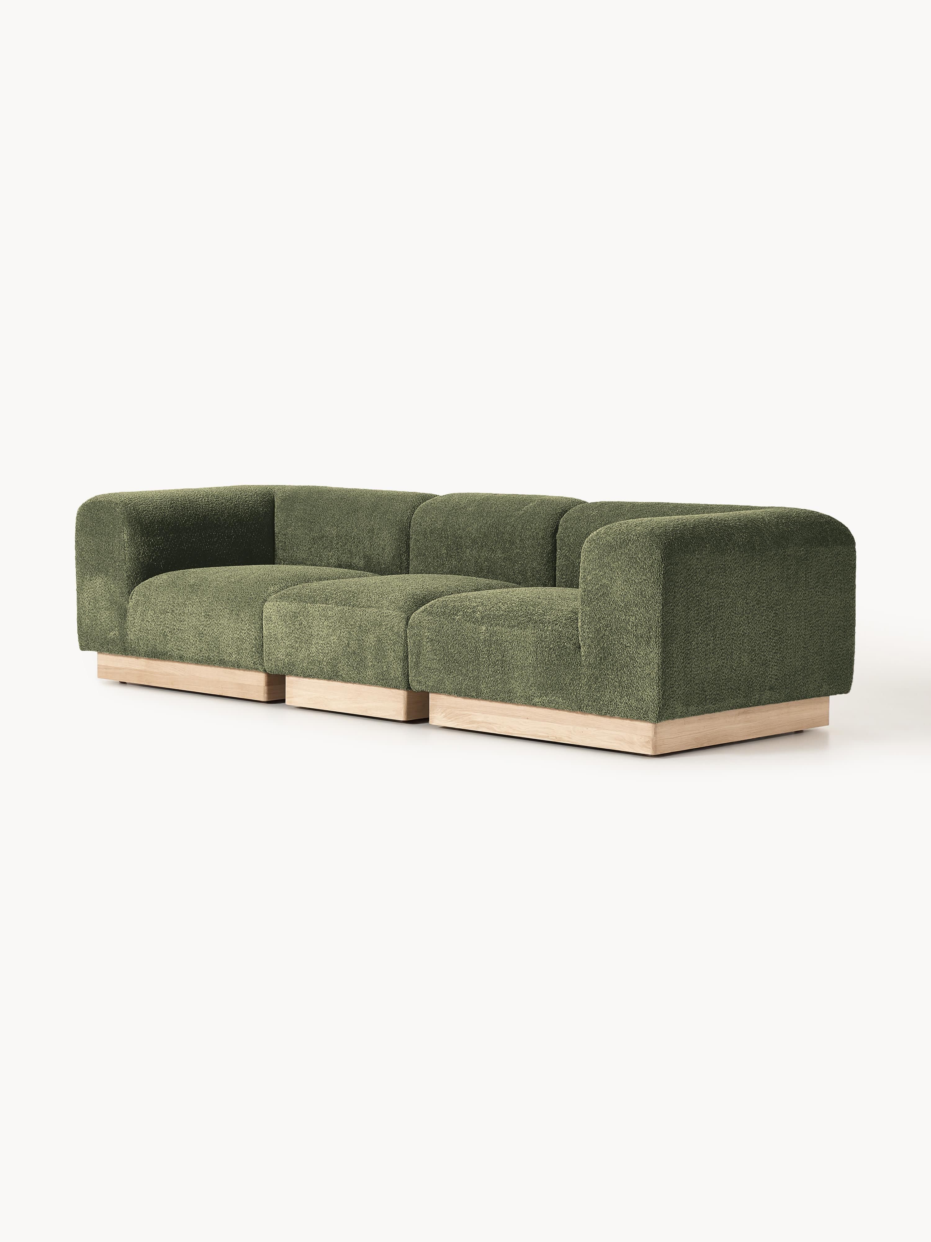 Modulaire bank Natalie (3-zits) van teddy-bouclé