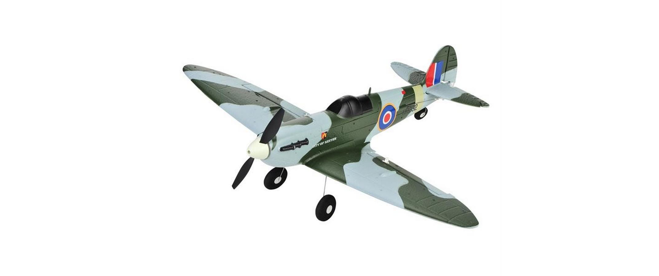 Warbird Mini Spitfire 450 mm, Grau, RTF<br>Kleines 4-Kanal RC-Flugzeug mit Gyro