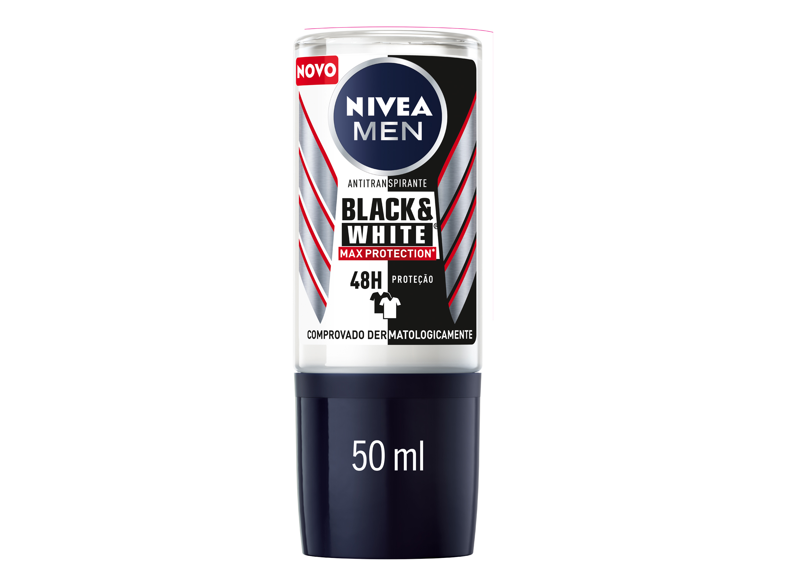 DEO ROLL-ON NIVEA MEN BLACK&WHITE MAX PROTECÃO 50ML