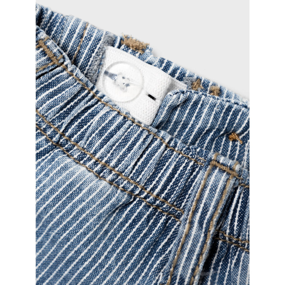 Køb Name It Light Blue Denim Ryan Stripe Denim Shorts