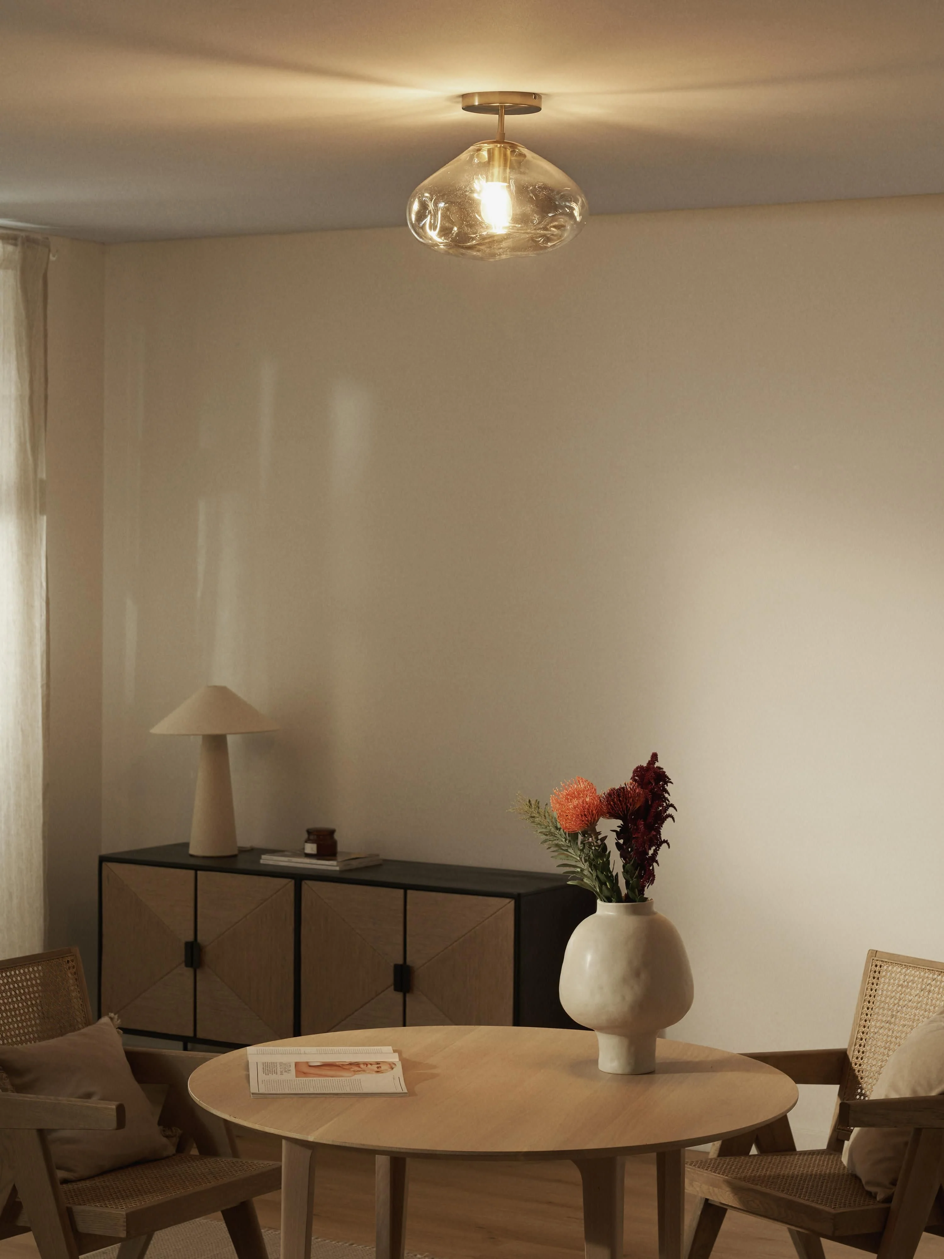 Plafondlamp Amora van glas