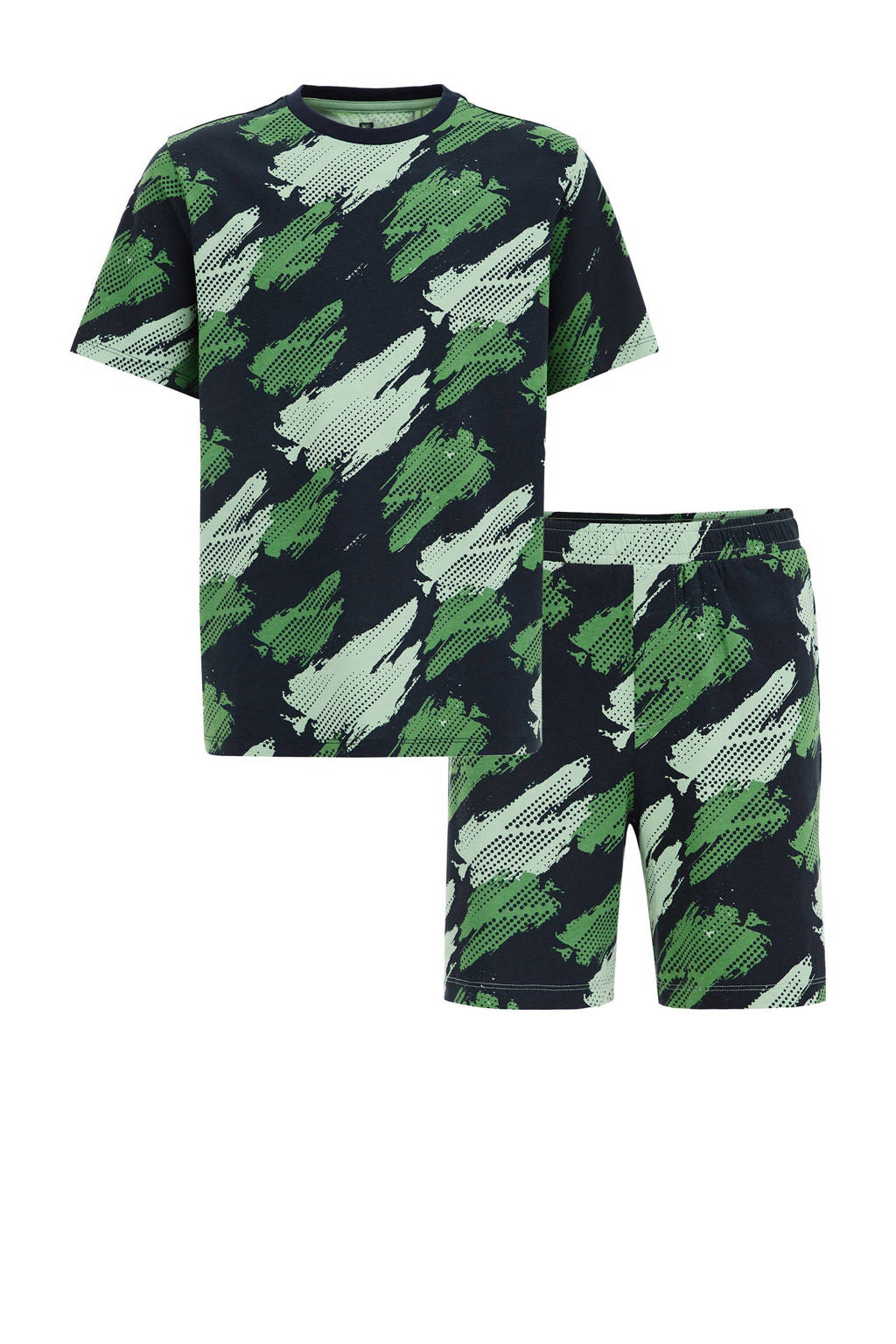 WE Fashion shortama met all over print groen