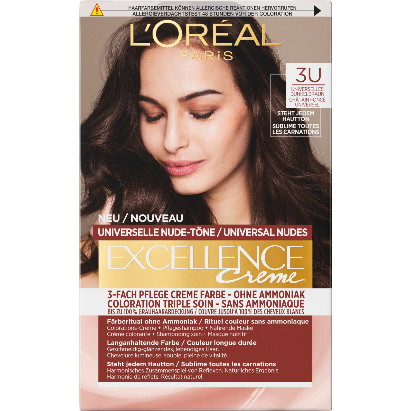 L'Oreal Excellence Crème Coloration Nude Dunkelbraun 3U