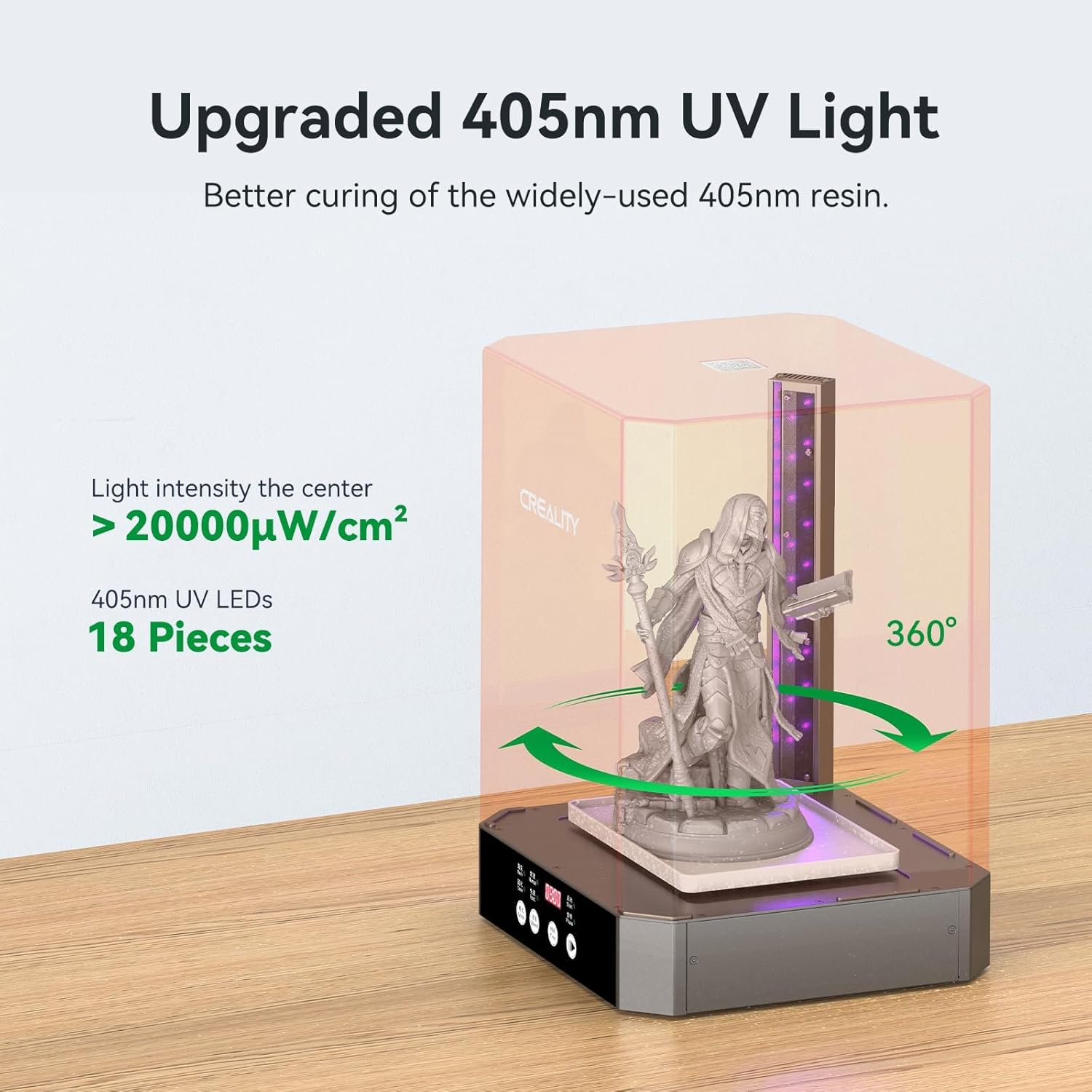 Creality UW-03, imprimante 3D résine LCD/DLP/SLA machine de nettoyage et de durcissement 2-en-1 210 x 160 x 200 mm