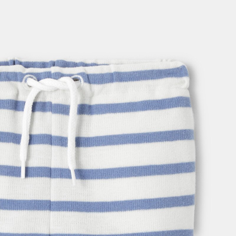 Pantalon en coton gratté à rayures bleu mixte Absorba Bleu