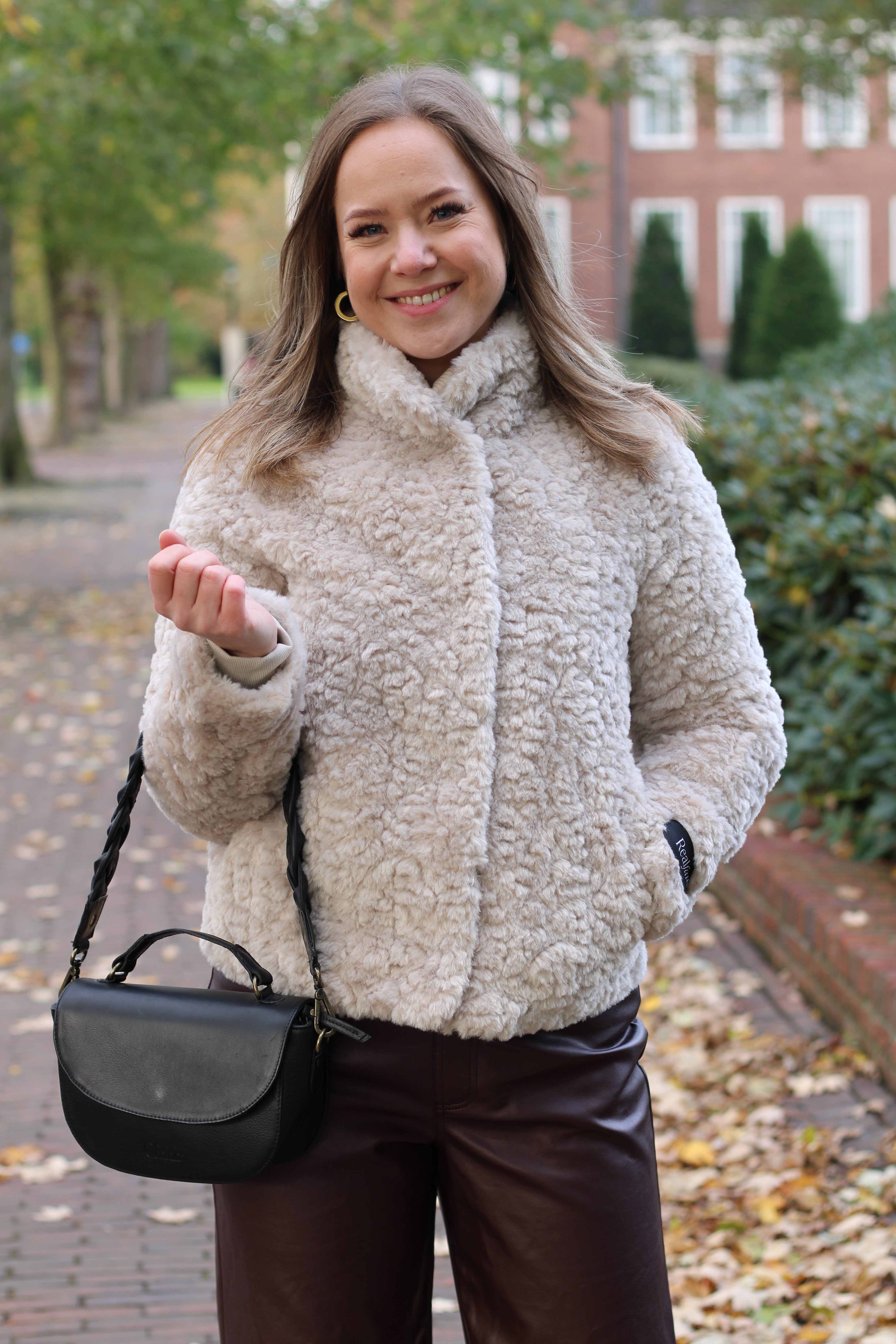 Rino & Pelle - Kion Faux Fur Jacket With High Neck - Beige