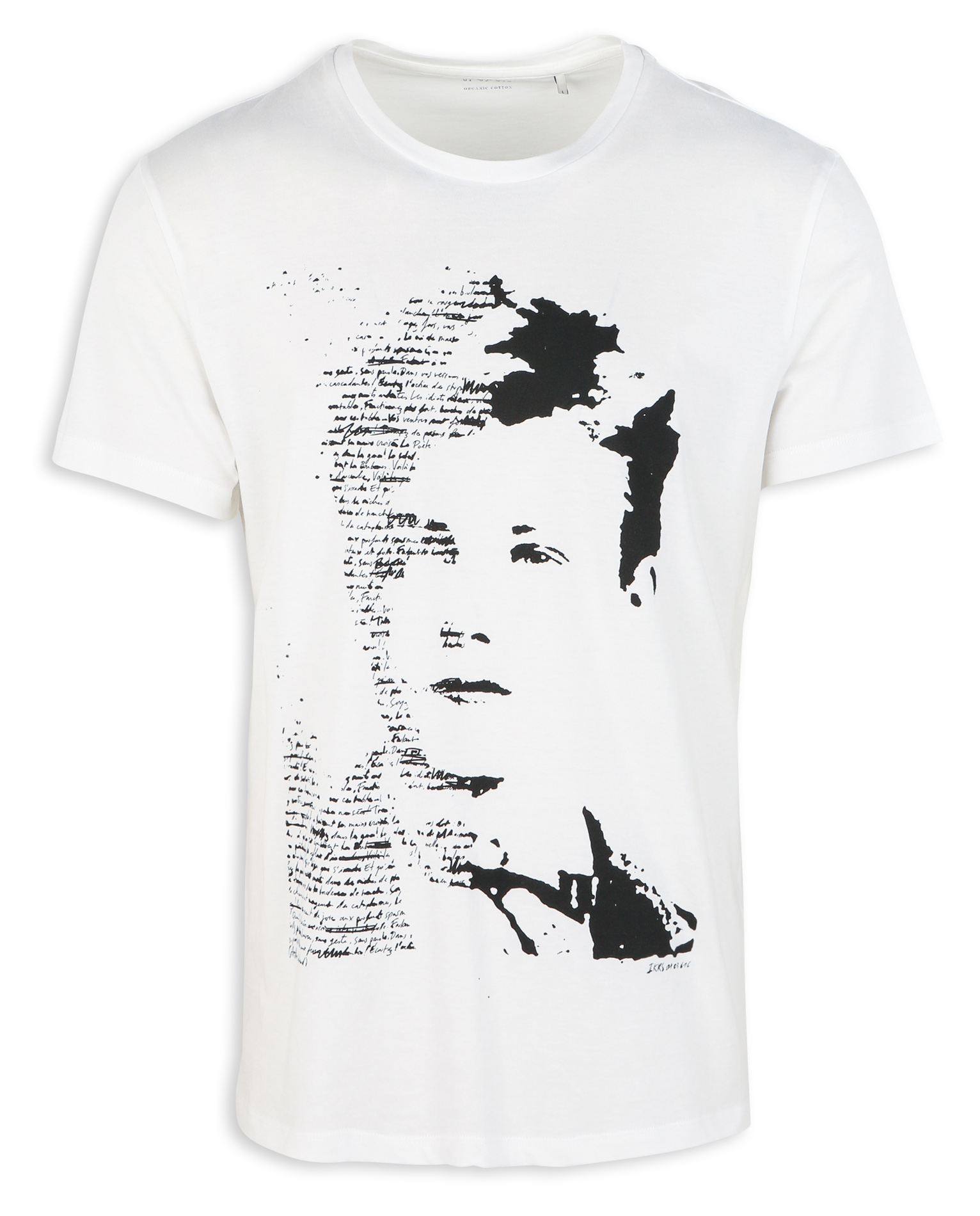 Tee-shirt col rond sérigraphié en coton | Blanc