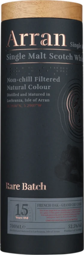 ARRAN 15 YEARS RARE BATCH FRENCH GRAND CRU CASKS 70CL