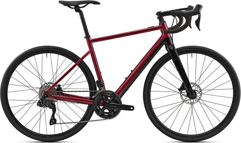 Racefiets met elektrische ondersteuning e-edr af shimano 105 di2 2x12s rood